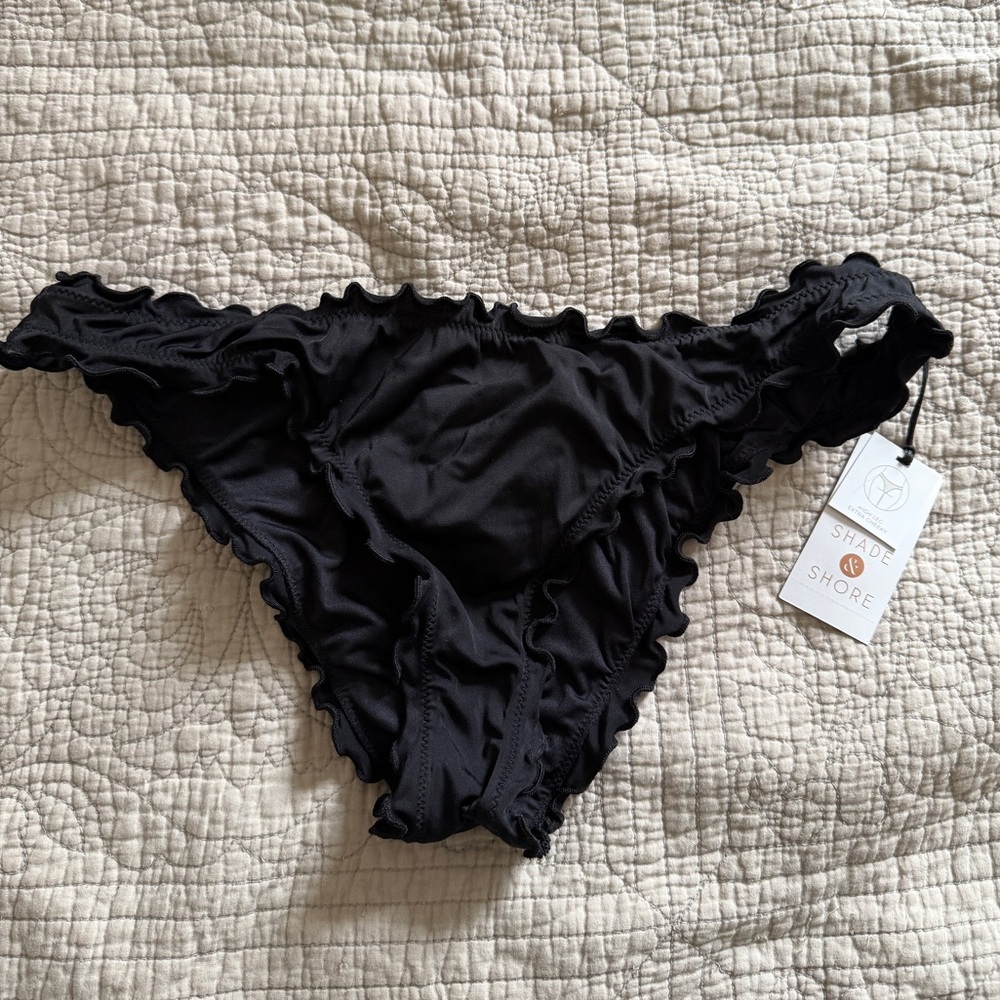 Black cheeky bikini bottoms